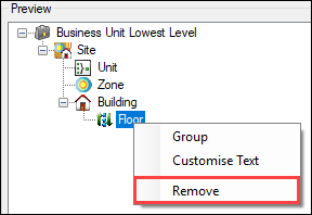 Remove option